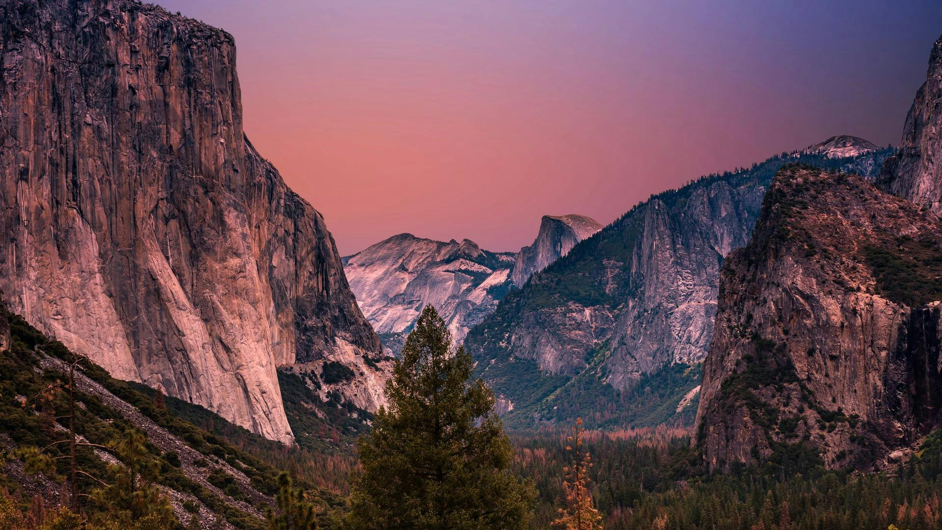 Rock formations in Yosemite Valley.